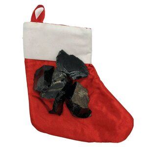 Rock Lovers Gag Gift 5 Rough Obsidian "Coal" Christmas Stocking Holiday Crystal